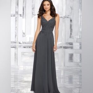 Elegant Gray Evening Gown